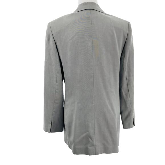 Oleg Cassini Gray Tuxedo Double Breasted Notched Black Trim Blazer Women Sz 12 - Picture 5 of 14